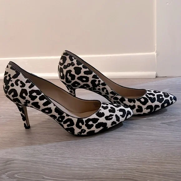 Inc Women's Zitah Pointed Toe Pumps - Black White Leopard SIZE 11 - Picture 3 of 4
